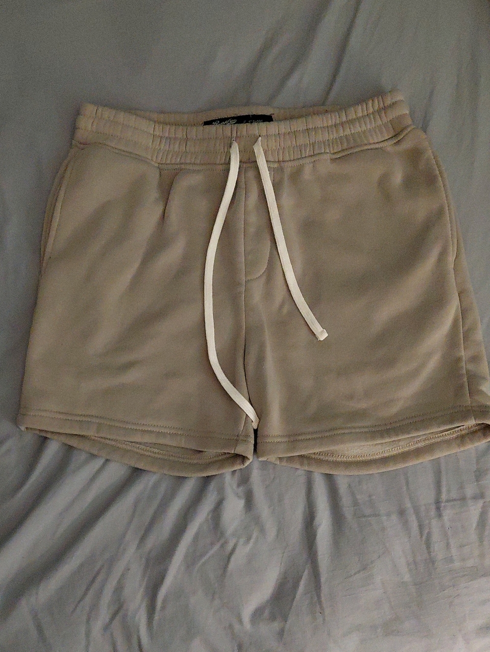 Brooklyn Cloth Beige Drawstring Athletic Mens Shorts - Medium
